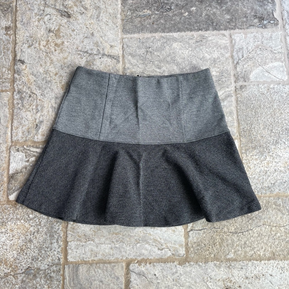 Theory Gray and Black Skater/Fit and Flare Skirt Size 6